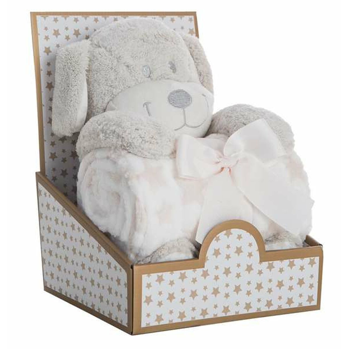 Bigbuy Fun Gift Set For Babies Coralina Fluffy Toy Blanket Dog 100 X 75 Cm