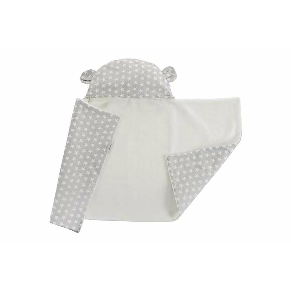 Bigbuy Kids Baby Blanket Reversible With Hood 90 X 66 Cm Stars