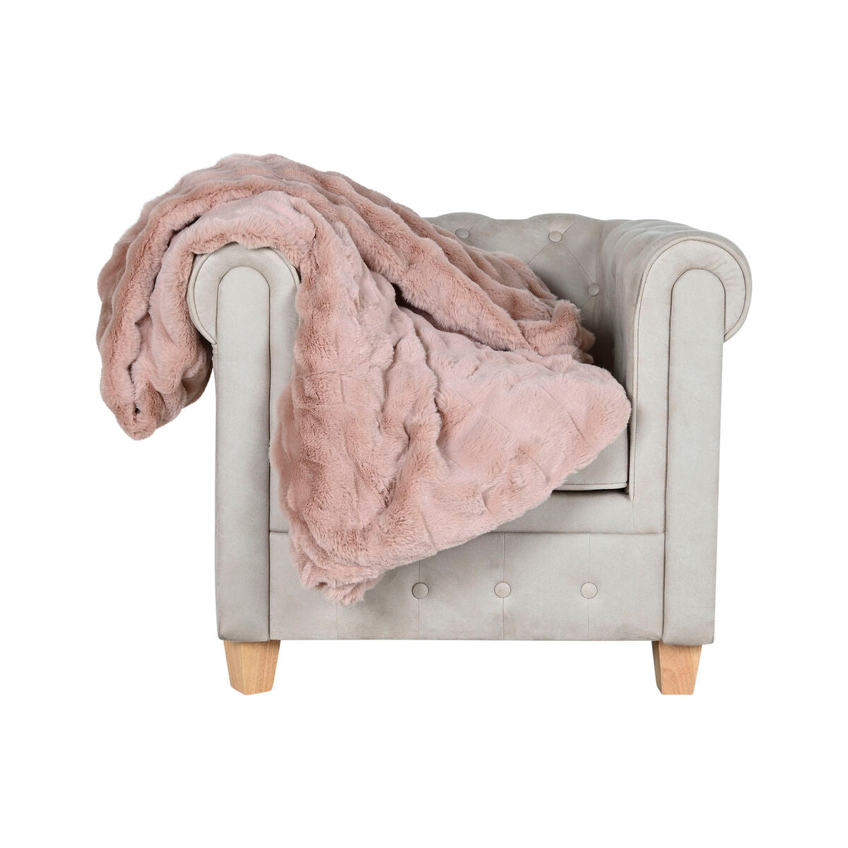Home Esprit Blanket Home Esprit Light Pink 220 X 240 X 1 Cm