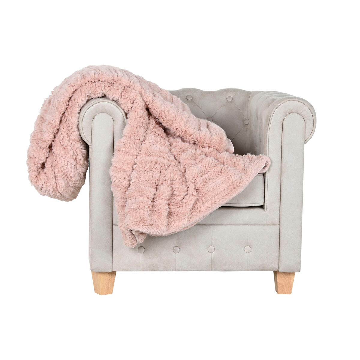 Home Esprit Blanket Home Esprit Light Pink 220 X 240 X 1 Cm