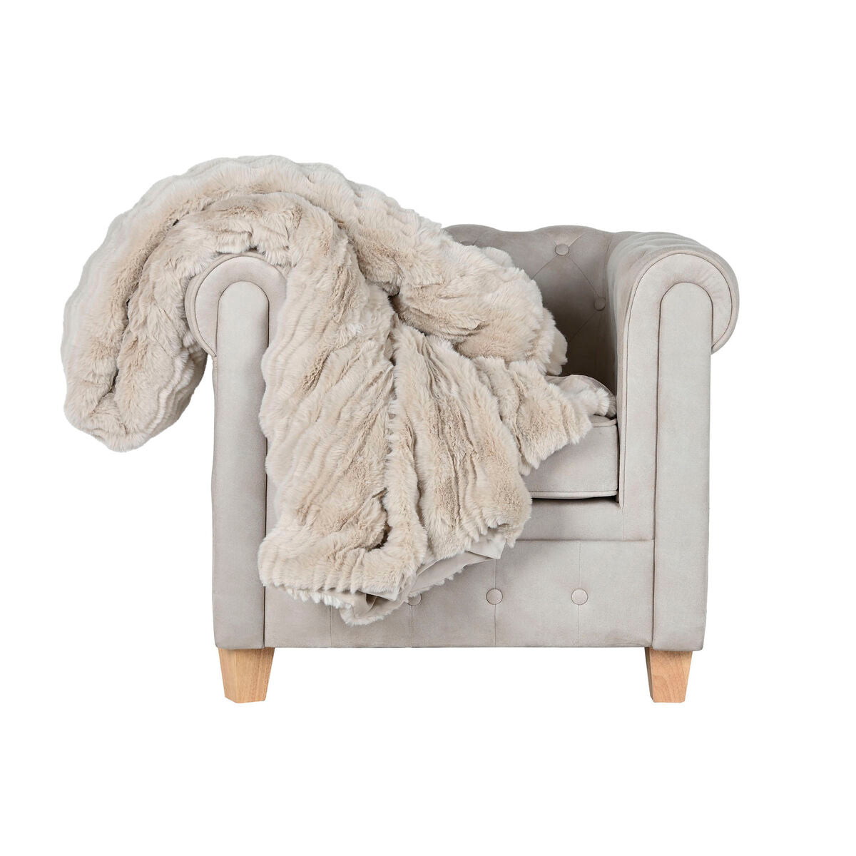 Home Esprit Blanket Home Esprit Beige 220 X 240 X 1 Cm