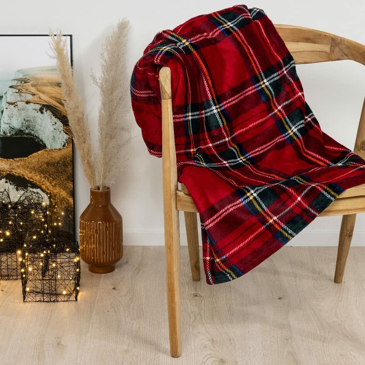 Home Textiles Flanelette Blanket Home Textiles Red Scottish Pictures 150 X 200 Cm