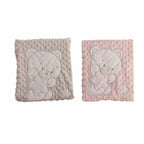 Bigbuy Fun Baby Blanket Bear Pink Embroidery Double