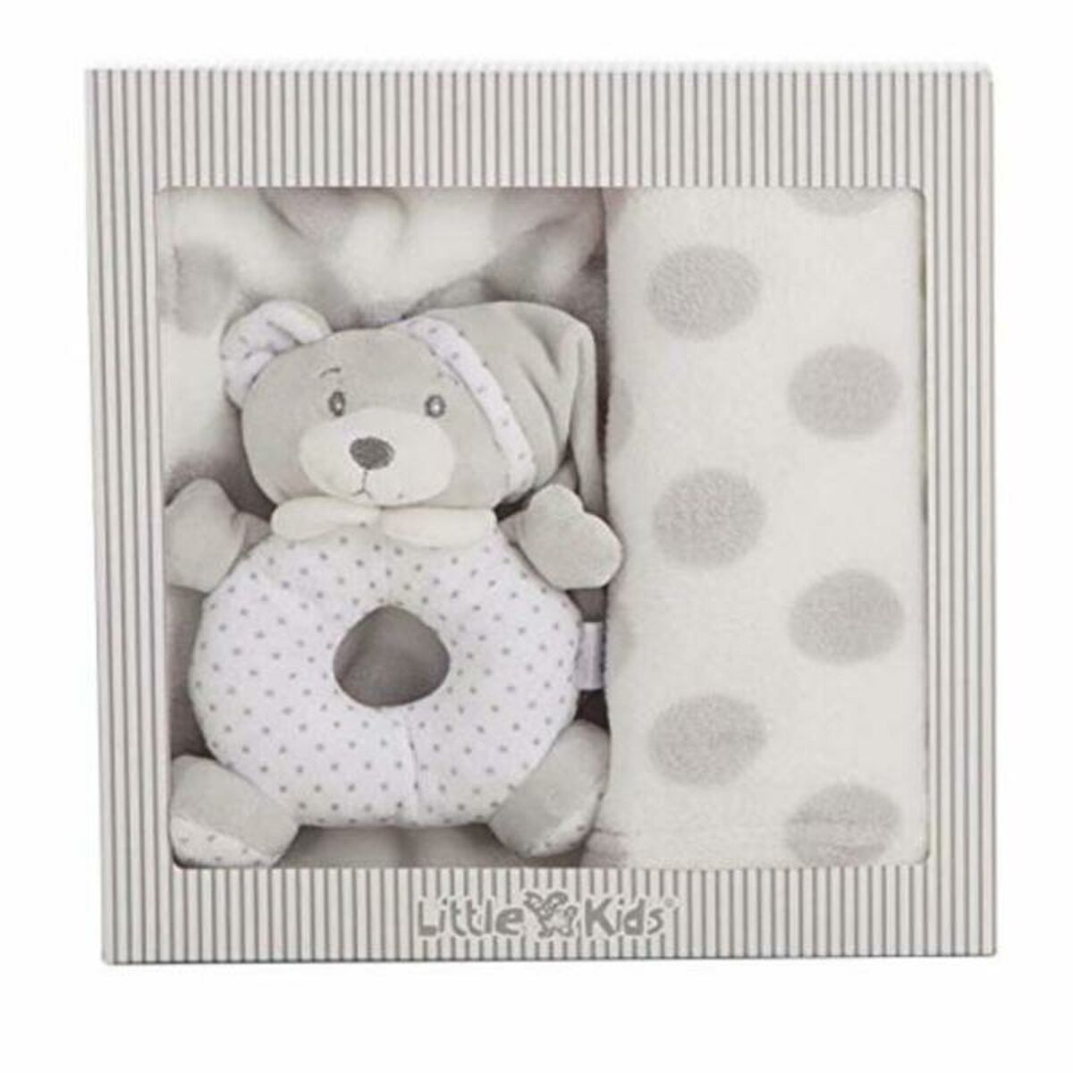 Bigbuy Fun Baby Blanket Rattle Grey 100 X 75 Cm