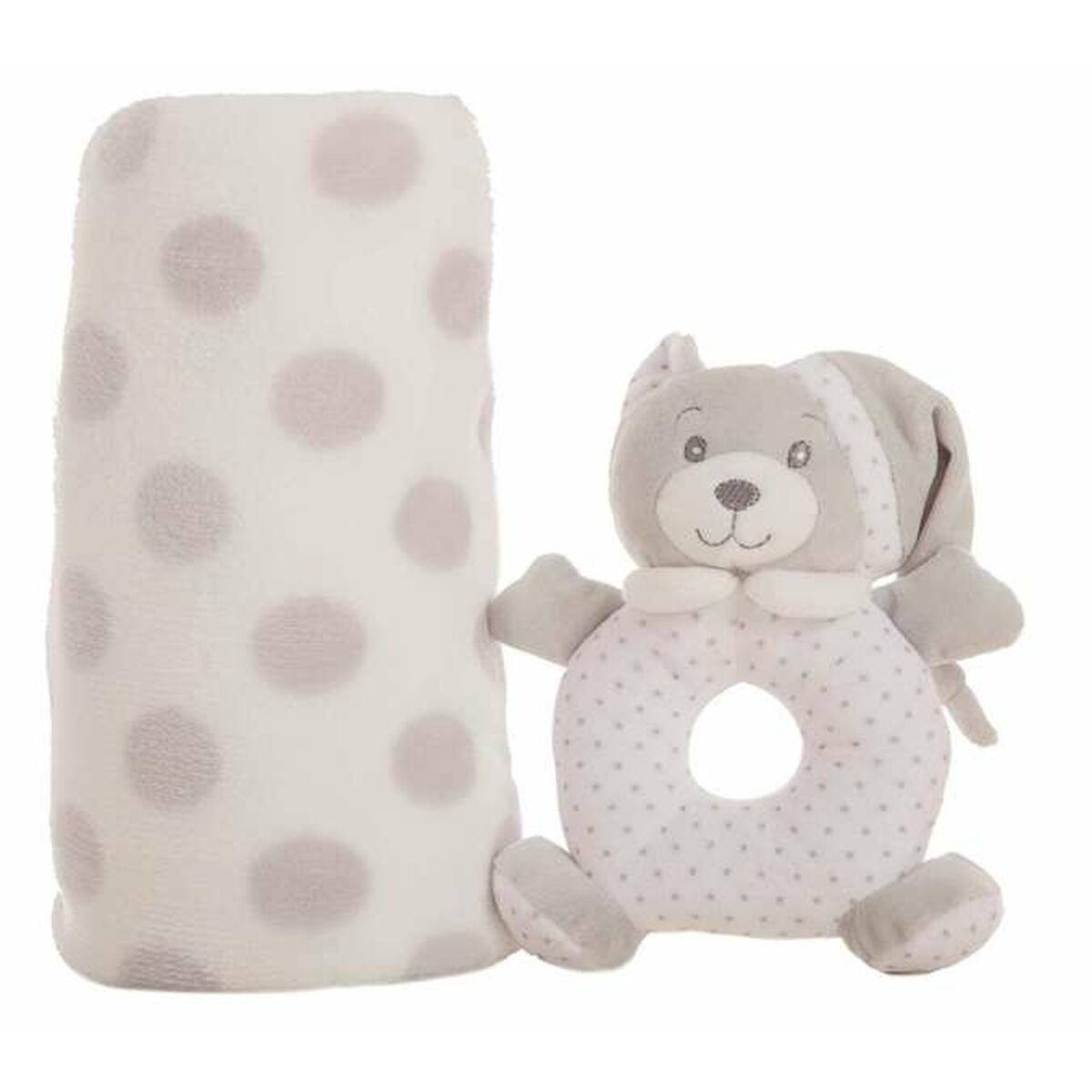 Bigbuy Fun Baby Blanket Rattle Grey 100 X 75 Cm