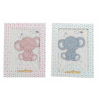 Bigbuy Fun Baby Blanket Elephant Pink Embroidery Double-Sided 100 X 75 Cm