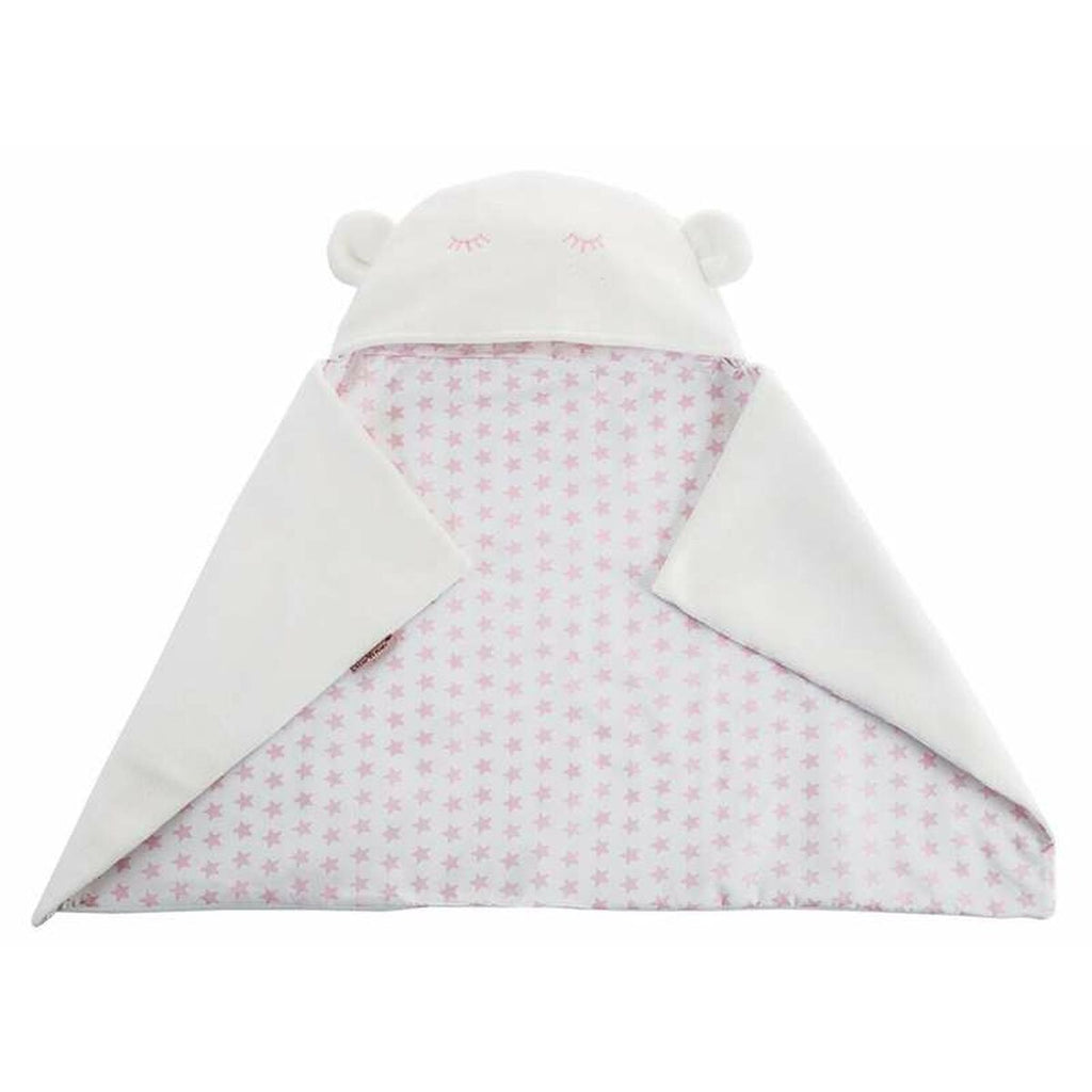 Bigbuy Kids Baby Blanket Reversible With Hood 90 X 66 Cm Stars