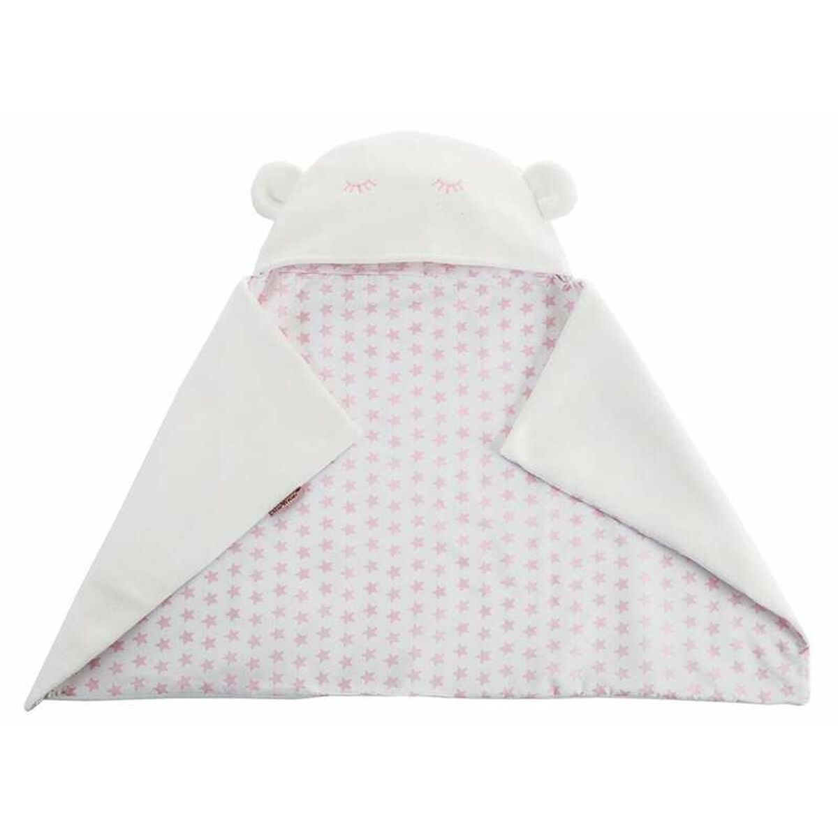 Bigbuy Kids Baby Blanket Reversible With Hood 90 X 66 Cm Stars
