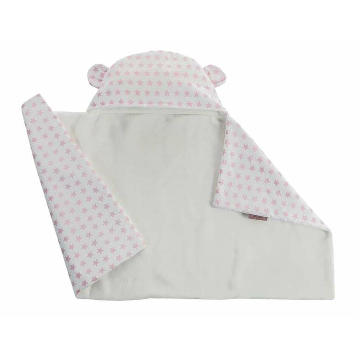 Bigbuy Kids Baby Blanket Reversible With Hood 90 X 66 Cm Stars